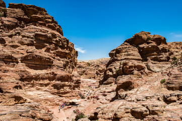 Fototapeta na wymiar It's Landscape of the mountains in Petra, Jordan
