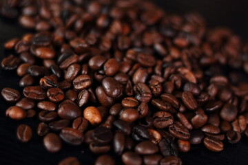 Coffee Beans at black background