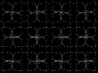 Seamless pattern design with floral background elements, beautiful ornaments, black, white, orange, pink, red, green, yellow, blue, gray, purple