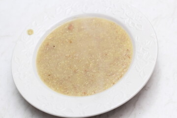 Oatmeal porridge in plate