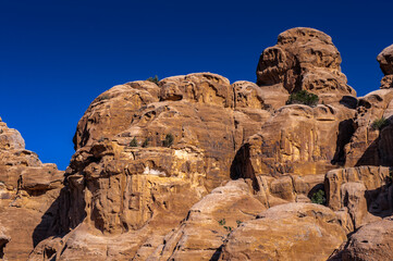 Fototapeta na wymiar It's Rocks of Little Petra, Siq al-Barid (Cold Canyon, Jordan