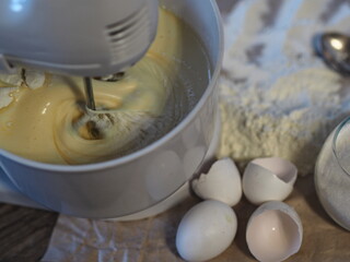 Homemade pie.A biscuit is baked on a baking sheet in a home oven.