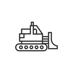 Bulldozer icon. Vector Illustration