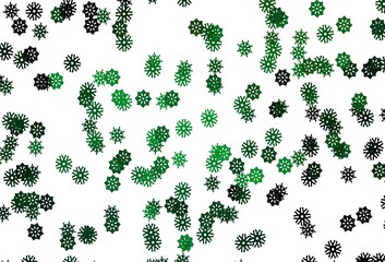 Light Green vector cover with beautiful snowflakes.