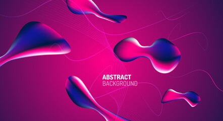 Fluid gradients, abstract liquid bubble shapes background