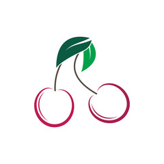 Cherry logo vector icon illustration