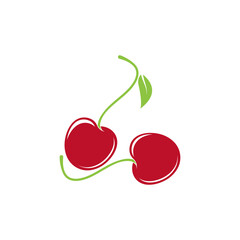 Cherry logo vector icon illustration