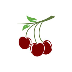 Cherry logo vector icon illustration