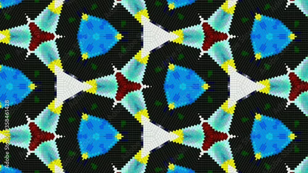 Poster A colorful digital kaleidoscope moving in slow motion - animation
