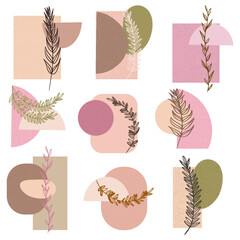 Abstract shape and foliage set