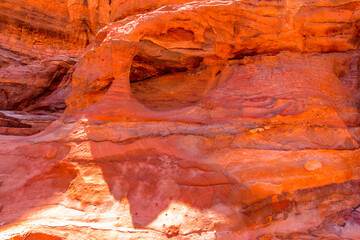 Ancient rock cut architecture of Petra, Jordan. Petra is one the New Seven Wonders of the World