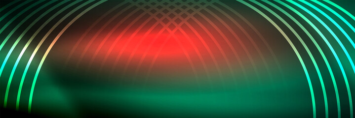 Shiny neon lines, stripes and waves, technology abstract background. Trendy abstract layout template for business or technology presentation, internet poster or web brochure cover, wallpaper