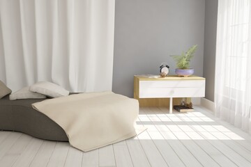 modern room with sofa and furniture interior design. 3D illustration