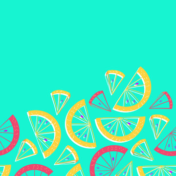 Orange Lemon Slices Seamless Pattern-03