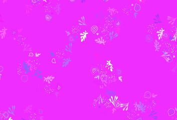 Light Purple, Pink vector backdrop with memphis shapes.