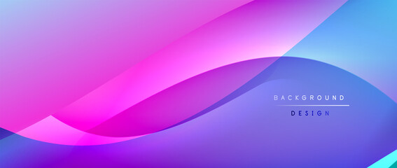 Fluid gradient waves with shadow lines and glowing light effect, modern flowing motion abstract background for cover, placards, poster, banner or flyer