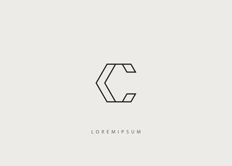Initial C logo design with geometric style Inspiration, Letter C modern icon vector.