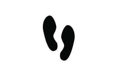 Footprint step black silhouette icon white background simple design
