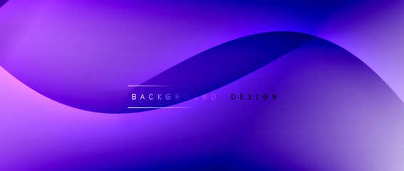 Fluid gradient waves with shadow lines and glowing light effect, modern flowing motion abstract background for cover, placards, poster, banner or flyer