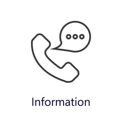 Information icon. Vector illustration. Flat speech, phone icons. line icon
