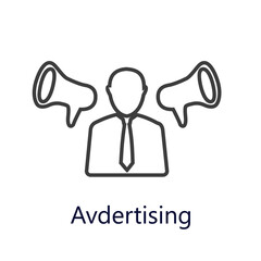 Advertising icon. Vector illustration. Flat icon
