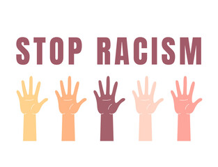  black lives matter poster,Stop racism poster or banner, motivational poster against racism and discrimination.hands of different races together latin american skin,palms, international, multinational - Powered by Adobe