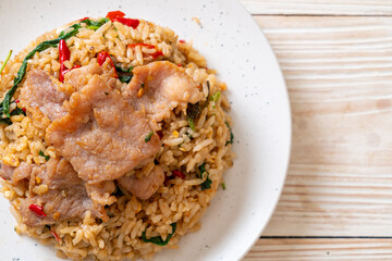 fried rice with Thai basil and pork