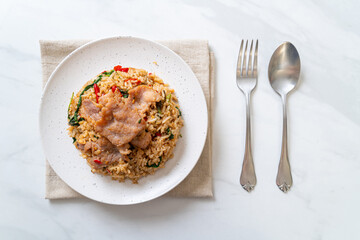 fried rice with Thai basil and pork