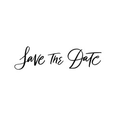 SAVE THE DATE LETTERING. WEDDING LETTERING. VECTOR BRUSH HAND LETTERING. WEDDING TYPOGRAPHY PHRASE. TYPE TEXT ART WORDS