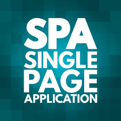 SPA - Single Page Application acronym, technology concept background