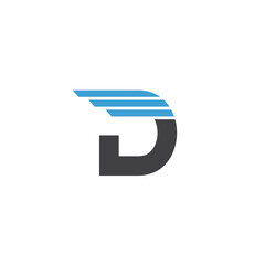 initial letter D logo and wing design template