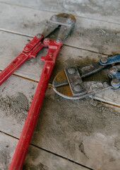 old rusty pipe wrench