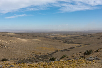 Steppe landscape in the province of Chubut, Argentina