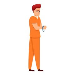 Fototapeta premium Prison handcuffs icon. Cartoon of prison handcuffs vector icon for web design isolated on white background