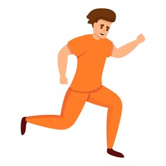 Fototapeta na wymiar Running prison man icon. Cartoon of running prison man vector icon for web design isolated on white background