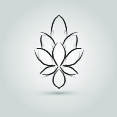 Beauty logo design templates, with lily flower line art icons