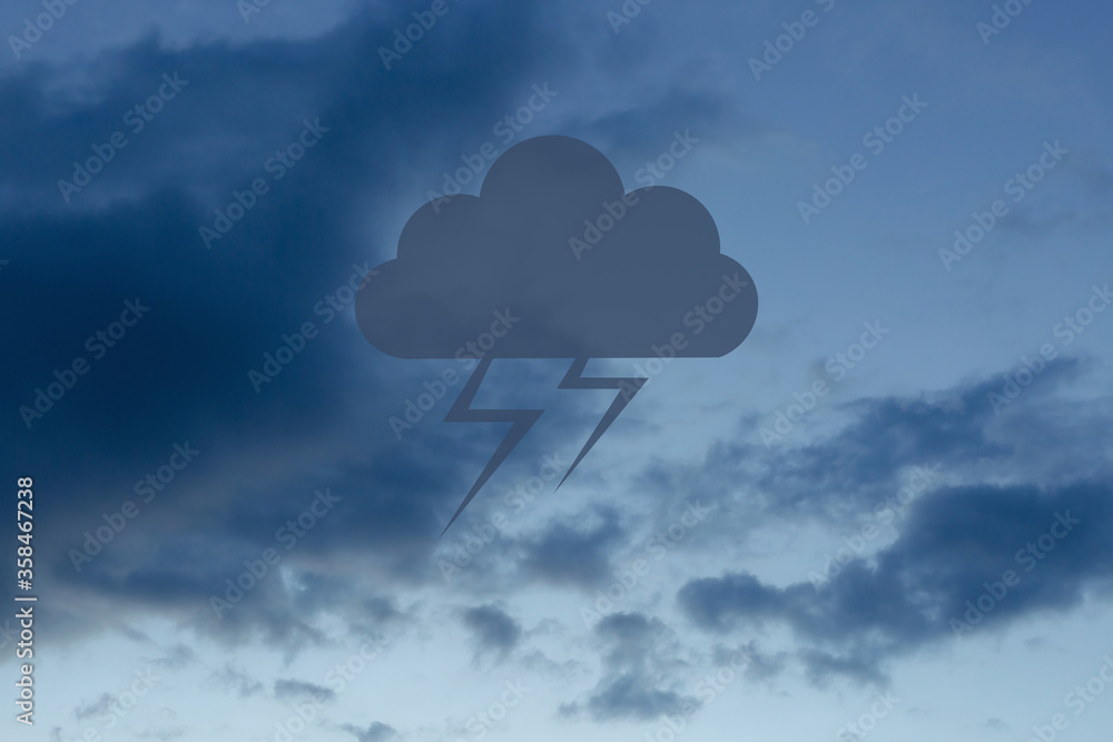 Wall mural cloud storage with sky nature background in business with technology network server online digital d