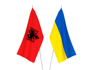 Ukraine and Albania flags