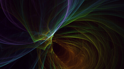 3D rendering abstract multicolor fractal light background
