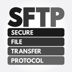 SFTP - Secure File Transfer Protocol acronym, technology concept background