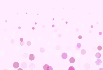 Light Pink vector background with bubbles.