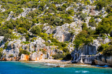 It's Lycian city on the Kekova island, Antalya province, Turkey