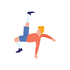 Football soccer player take a free kick Flat illustration vector