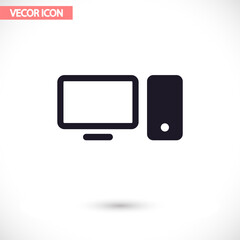 Computer  vector icon , lorem ipsum Flat design