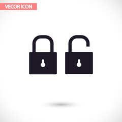 Lock vector icon , lorem ipsum Flat design