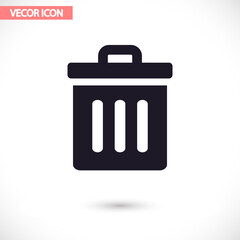 Trash vector icon , lorem ipsum Flat design
