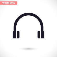 Headphones  vector icon , lorem ipsum Flat design
