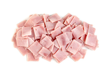 Ham slices isolated on white background