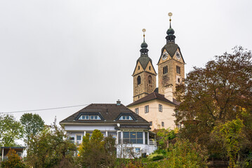 Obraz premium Gothic architecture in Austria. Church and sanctuary of Maria Saal.