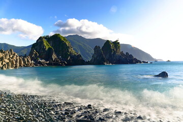 Fototapeta premium Beach near fenniaolin fishing harbor in Yilan county, Taiwan